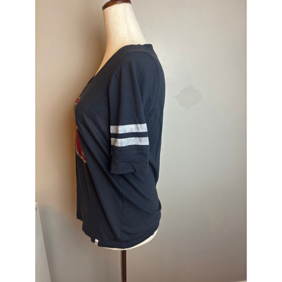 Women's 47 Brand Black Red Short Sleeve Tee S Rainier MLB baseball Beer Seattle - Picture 5 of 6